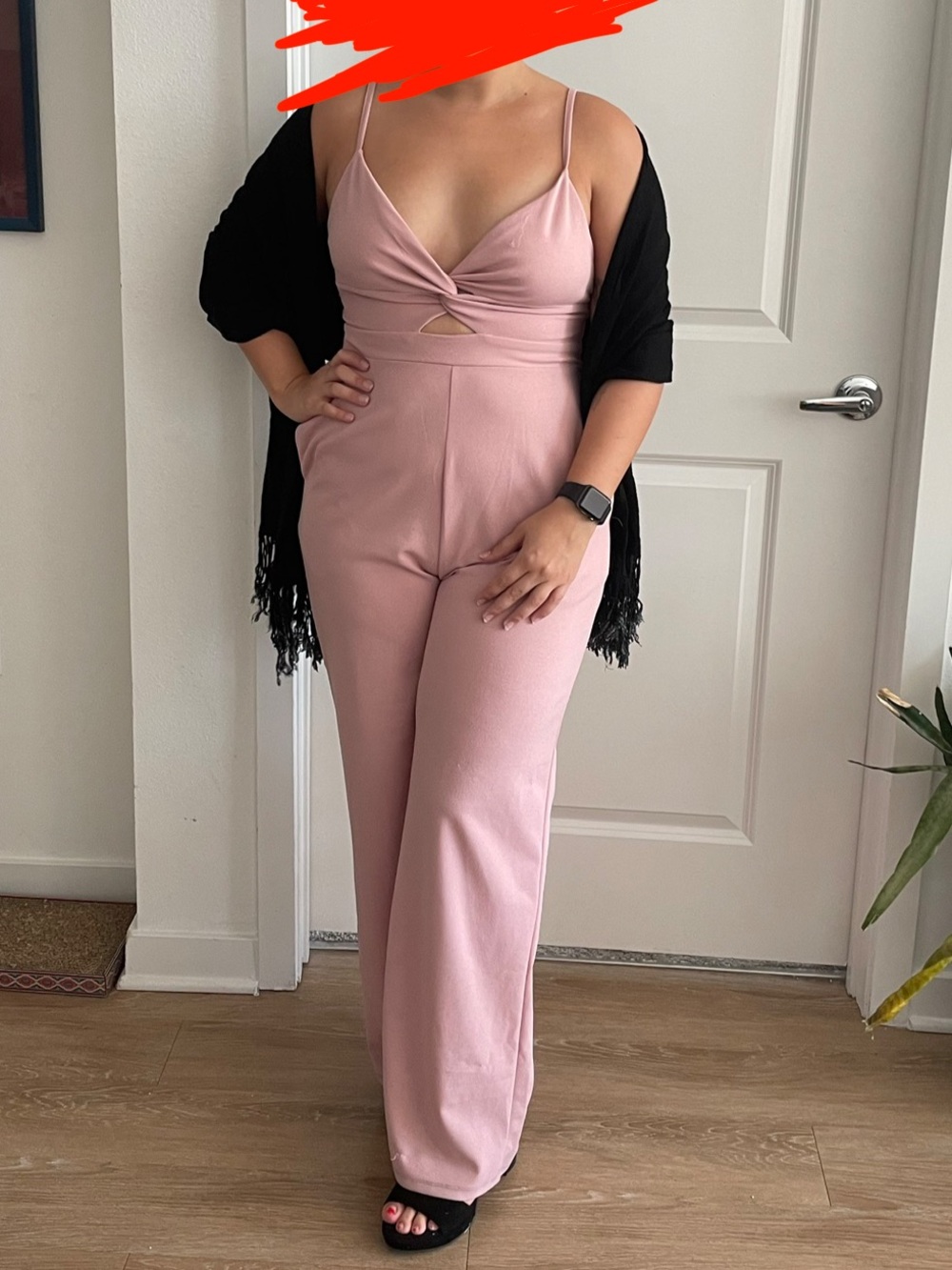 Pink Jumpsuit with Adjustable Spaghetti Straps
